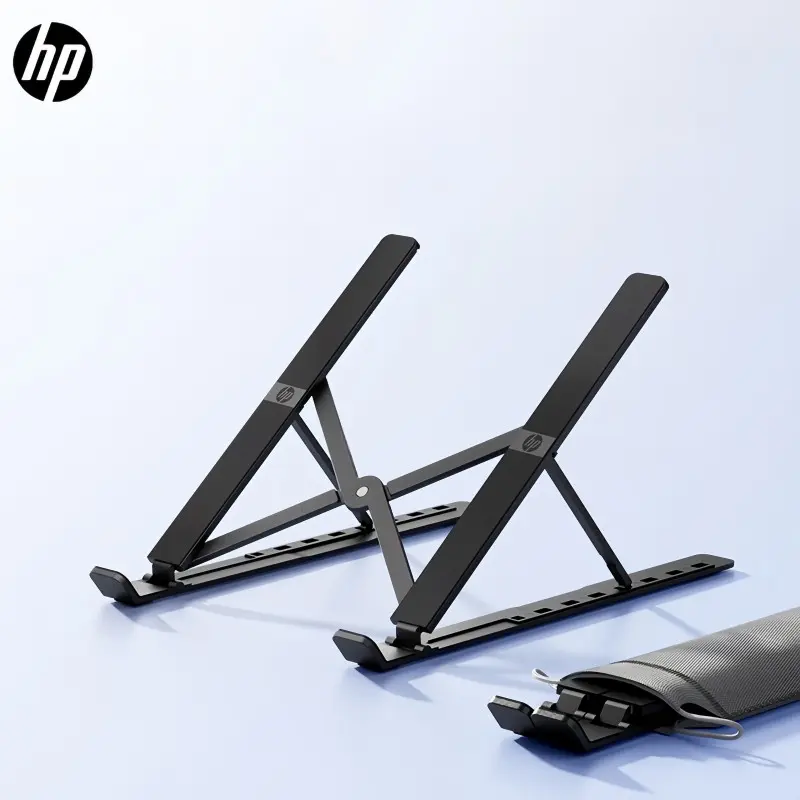 Hp Zj20 Adjustable Laptop Stand, Portable Elevation Rack, Ergonomic Design, Foldable Cooling Stand, Fits Macbook Air/pro, Office Desk Accessory, Free Storage Bag