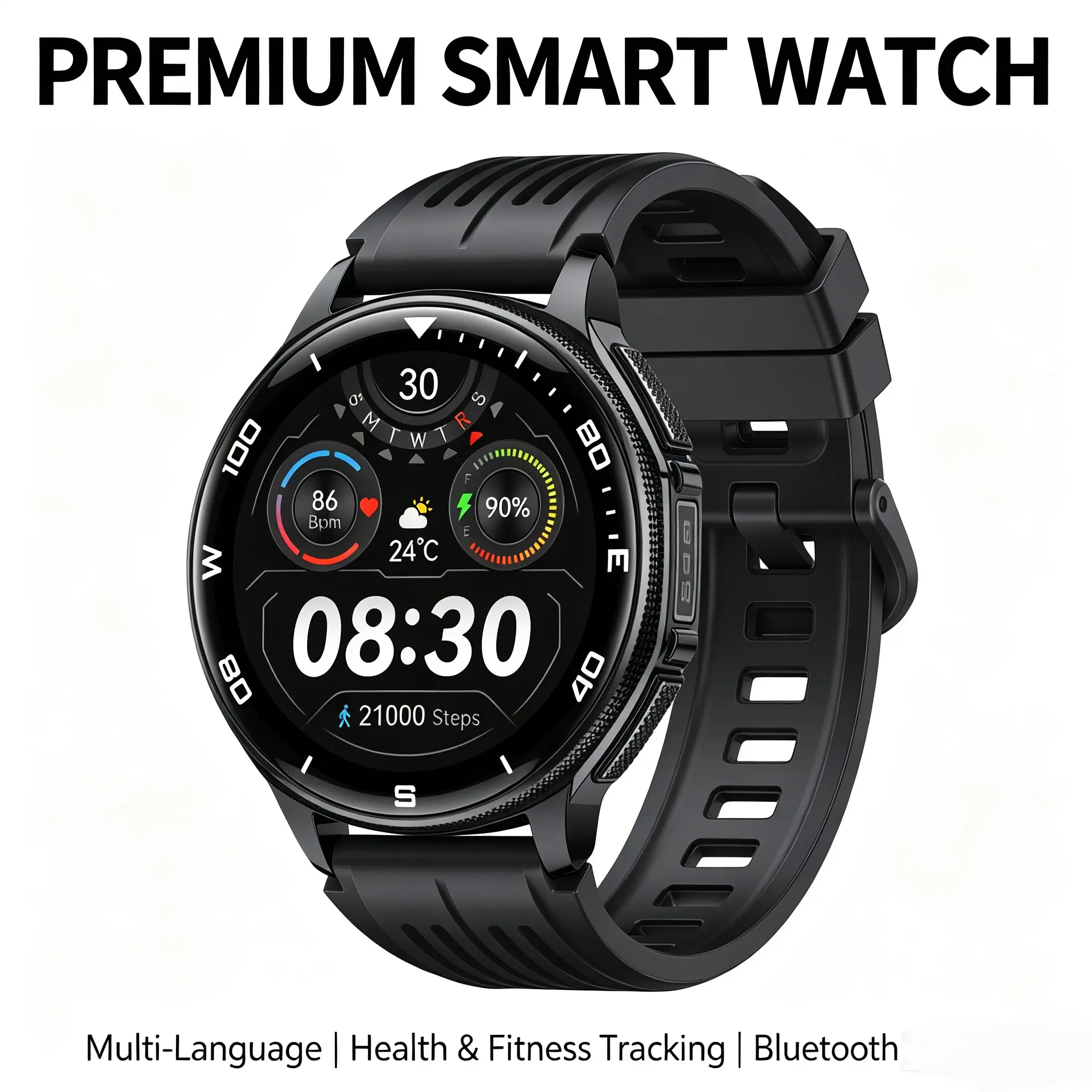 Large Screen Outdoor Adventure GPS Watch, Chatgpt Smart Assistant, 24hr Heart Rate Blood Oxygen Sleep Monitor, Waterproof Swimming Diving Watch