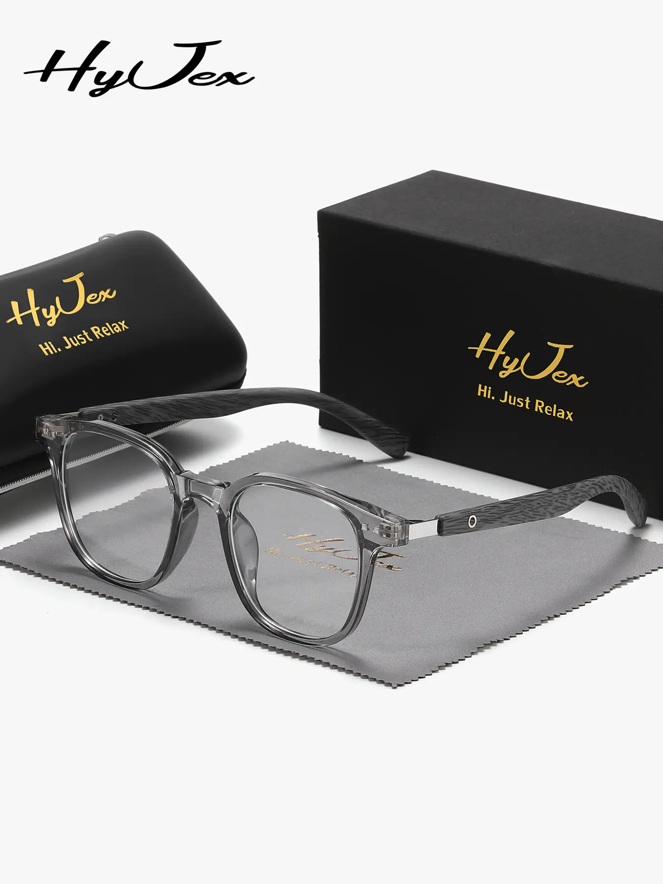 HyJex 1 Piece Unisex Suitable For All Face Shapes Full Frame Plaon Glasses Comfortable Lightweight Square Frame Plaon Glasses