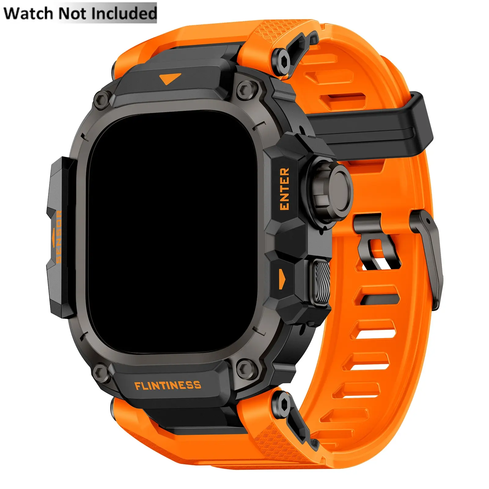 Heavy Duty Rugged Metal Case with Band for Apple Watch Ultra 49mm, Compatible with Apple Watch Ultra 3/2/1, Shockproof Protective Bumper Cover, Impact Resistant Tactical Strap for Men, Durable
