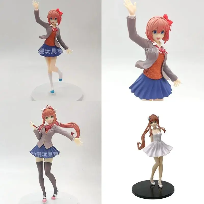 2026 New hot item Hot Doki Doki Literature Club! Monika White Dress Ver. Sayori Action Figures Cute Pretty Girl Desktop Ornament Collectible Toy