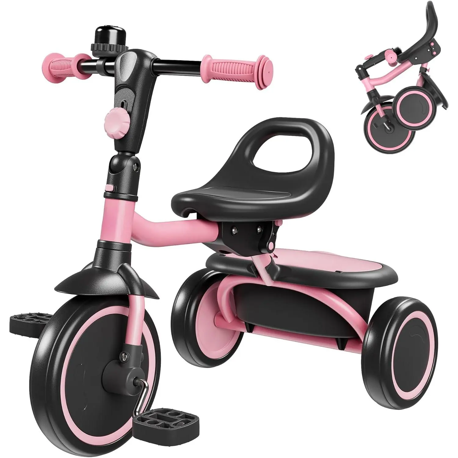 Toddler Tricycle with Bell, Kids Tricycle Age 18 Months to 5 Years, Kids Trike, Toddler Bike  2-4 Year Olds, Baby Bike, Gifts & Toys  Boys & Girls, Pink