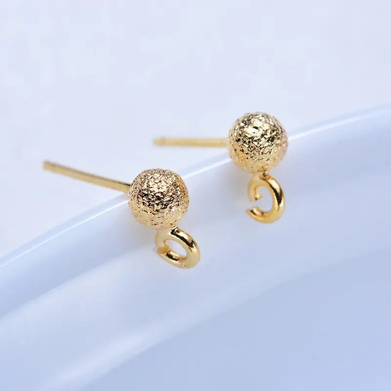 DIY Beading & Jewelry Making Earring Supplies | 4mm Matte Ball Ear Posts With Loop, Multi-Use Earring Findings