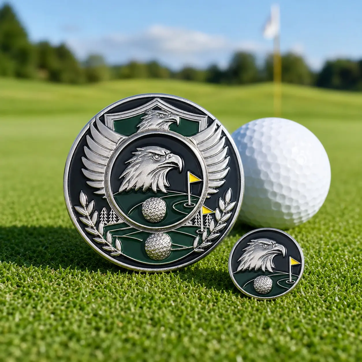 Zinc Alloy Eagle Golf Ball Marker Hat Clip, Detachable Magnetic Marker, Premium Golf Accessories Gift for Men, Golf Lovers & Players, Essential Golf Accessory