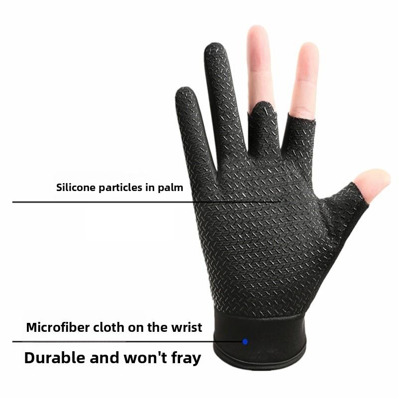 Cycling Lure Fishing Gloves UV Protection Windproof Breathable Cut-Resistant Non-Slip Three-Finger Gloves for Spring Summer Winter Sports Fishing Gear