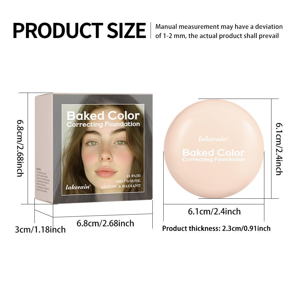 Multi-Effect Color Correction Palette, 1 Compact Multi-Shade Powder Disk with Fine Texture, Precise Concealer + Even Brightening + Long-Lasting Setting, All-in-One Foundation Makeup, Highlight Contour Palette, Travel-Friendly, Baked Bronzer