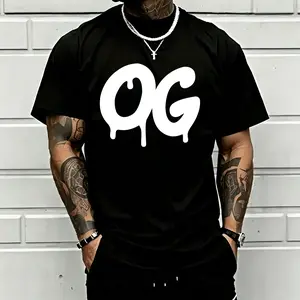 Minimalist OG Graphic T-Shirt for Men Women, Bold Letter Print Tee, Trendy Streetwear Shirt, Casual Short Sleeve Crew Neck Top, Modern Fashion Graphic T-Shirt, Unisex Everyday Wear, Gift for Friends, Urban Style Tee