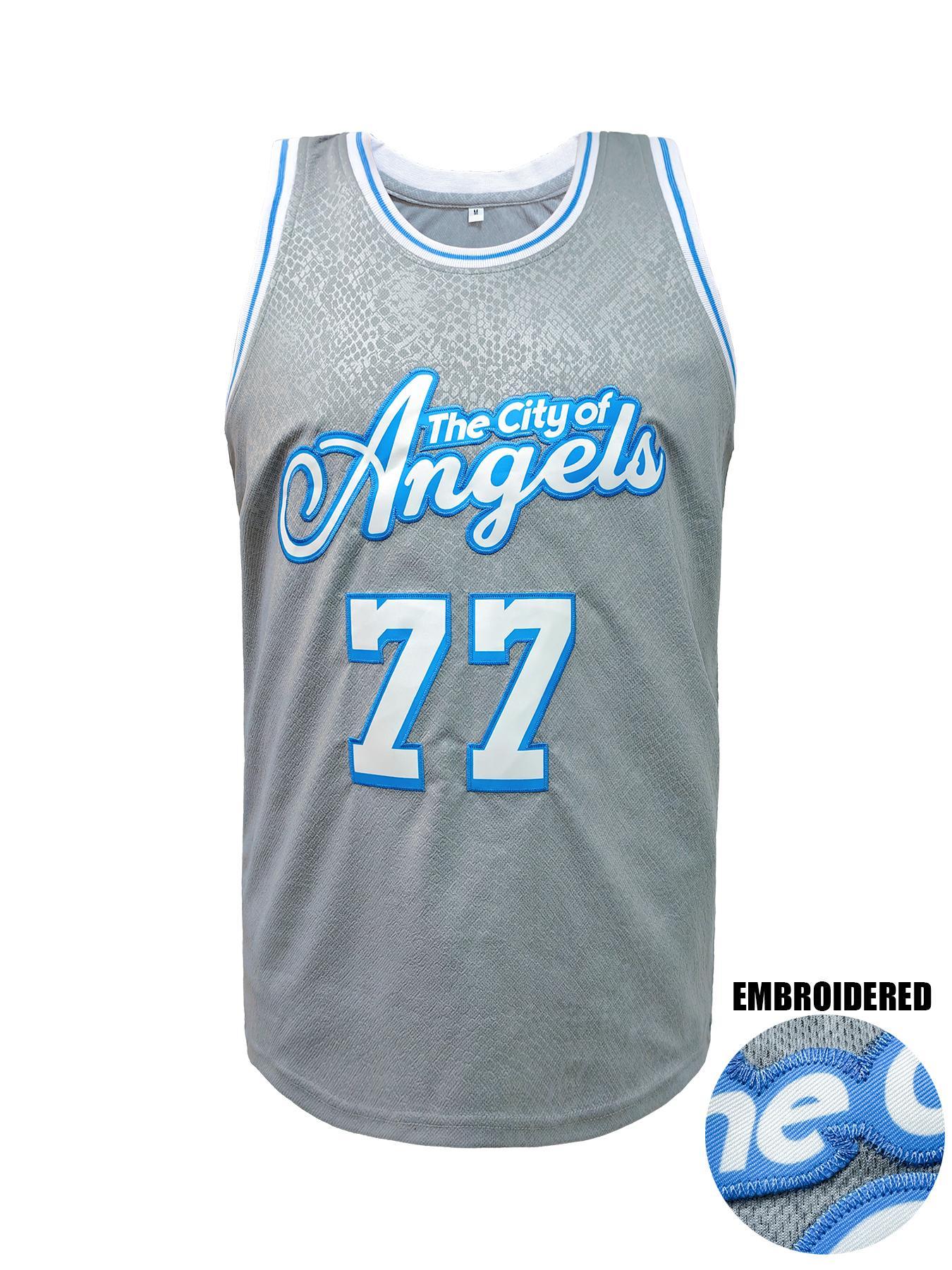 Men's Letter & Number Embroidery Basketball Jersey, Loose Casual Breathable Basketball Sleeveless T-shirt, Men's Sportswear for Training & Leisure Wear, Jersey Top