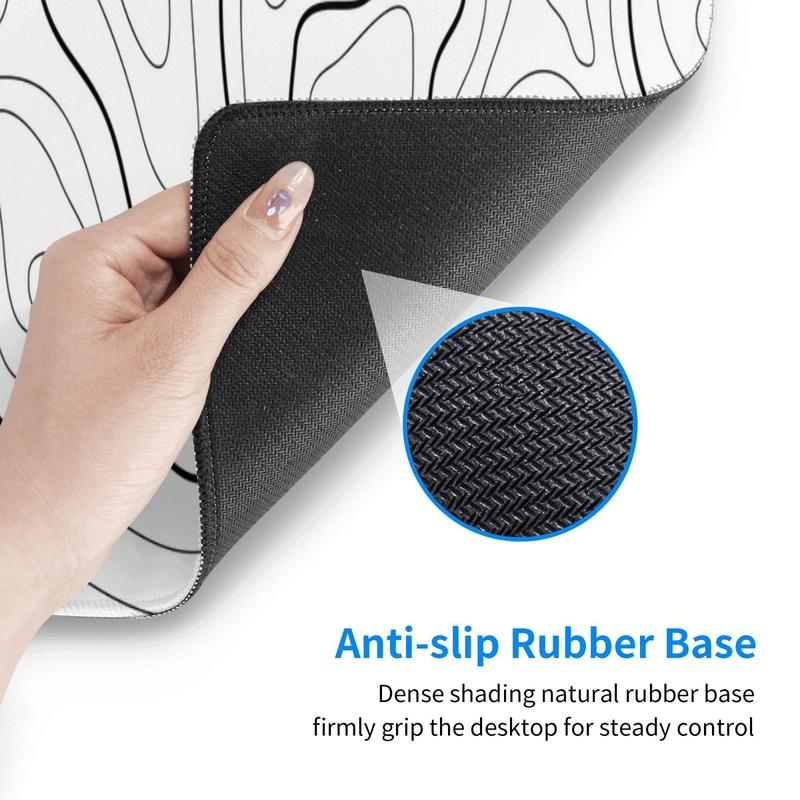 Large Gaming Mouse Pad with Stitched Edges, 1 Count Minimalist Desk Mat, Extended Mouse Pad with Anti-slip Base, Desk Pad for Keyboard & Mouse, Office Accessories, Corporate Work Desk Accessories