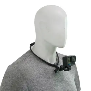 Flexible Soft Silicone Neck Mount Holder Kit, 360° Adjustable Pov Collar Camera Strap, Universal Clip & Gopro Adapter, Hands-Free Video Recording