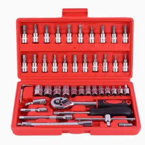 Home Repair DIY Tool Kit, Basic Hand Tools Set for Household Use, 46-Piece Tool Box, Essential Craftsman Supplies
