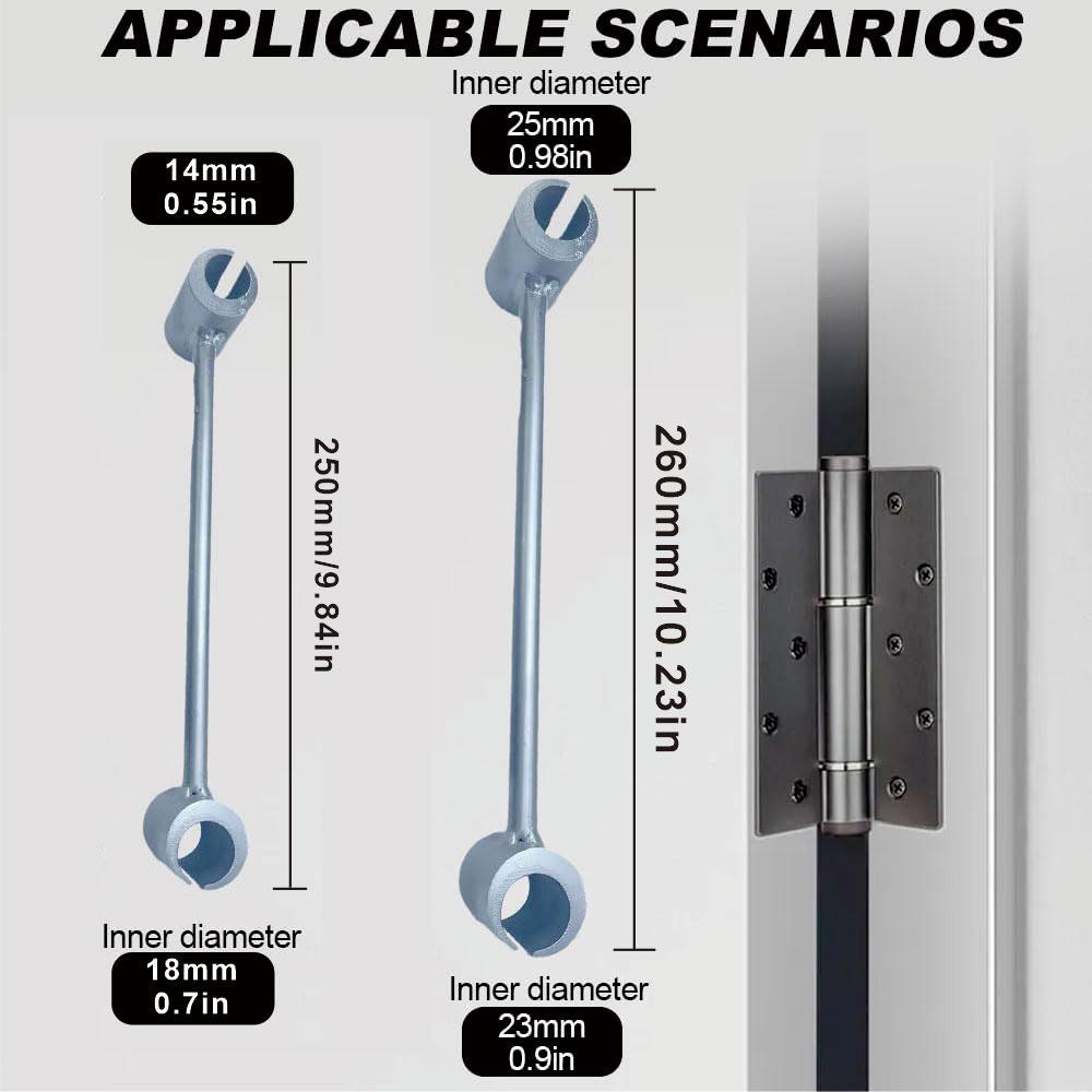 Hinge-Gap Adjusting Wrench, Door Hinge Repair Spanner, Adjustable Wrench Tool, Double-head Door Hinge Repair Spanner Key for Round Bolt Standard Gauge, Men Gifts, Durable Wrench Tool