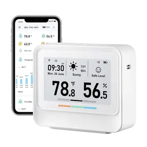 WiFi Thermometer Hygrometer, Temperature and Humidity Sensor with Weather Station, 9-in-1 IBS-TH5 with  Ink Display, 2  Free Data Storage Export, Remote  for Room