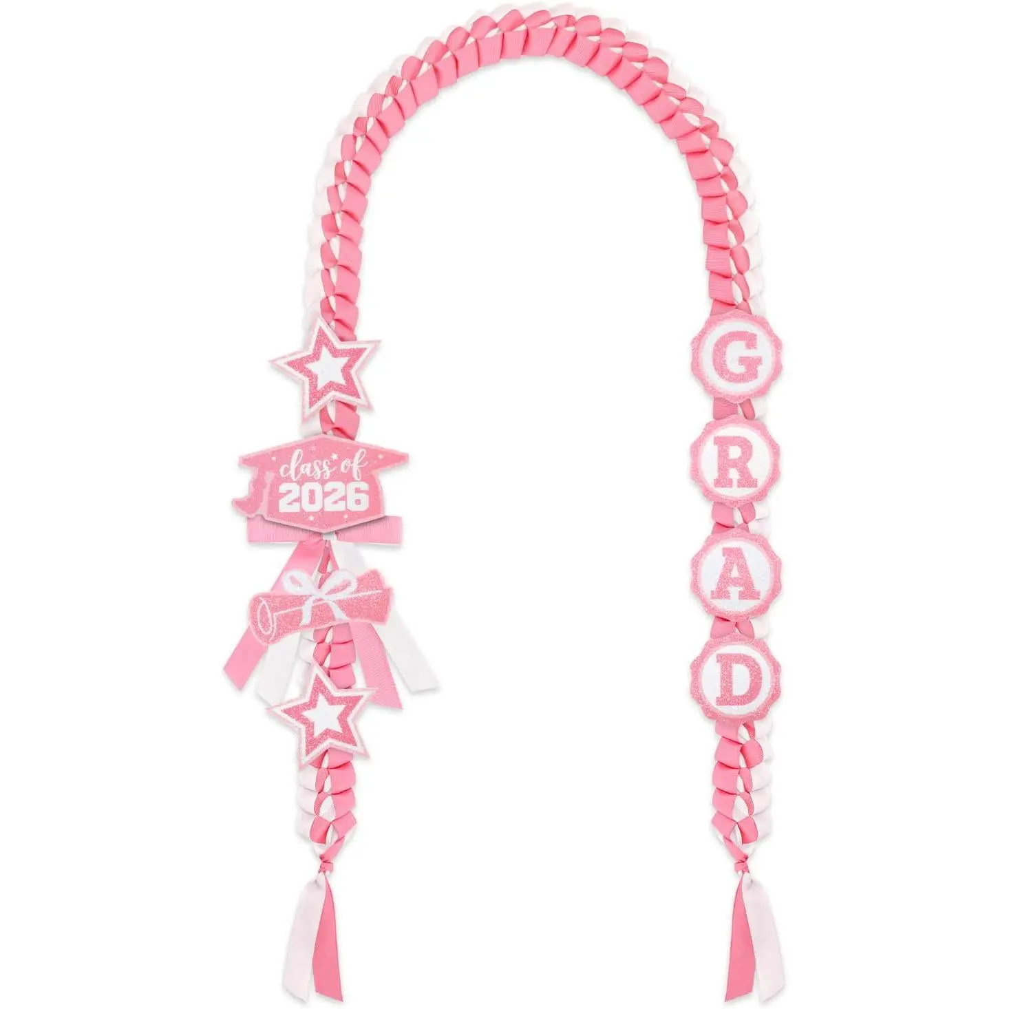 2026 Graduation Leis - Handmade Double-Braided Ribbon Leis with Glitter Pins, Bows, Necklace Holder - Graduation Decoration Gift for Grad Her, Accessories, Class Of 2026