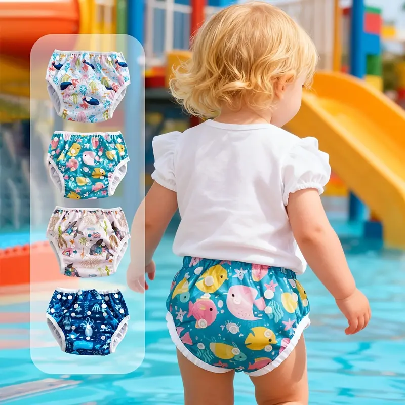 Swimming and beach use disposable swim diapers |     Adjustable Polyester Training Pants, Swim Trunks, Underwear for Boys and Girls
