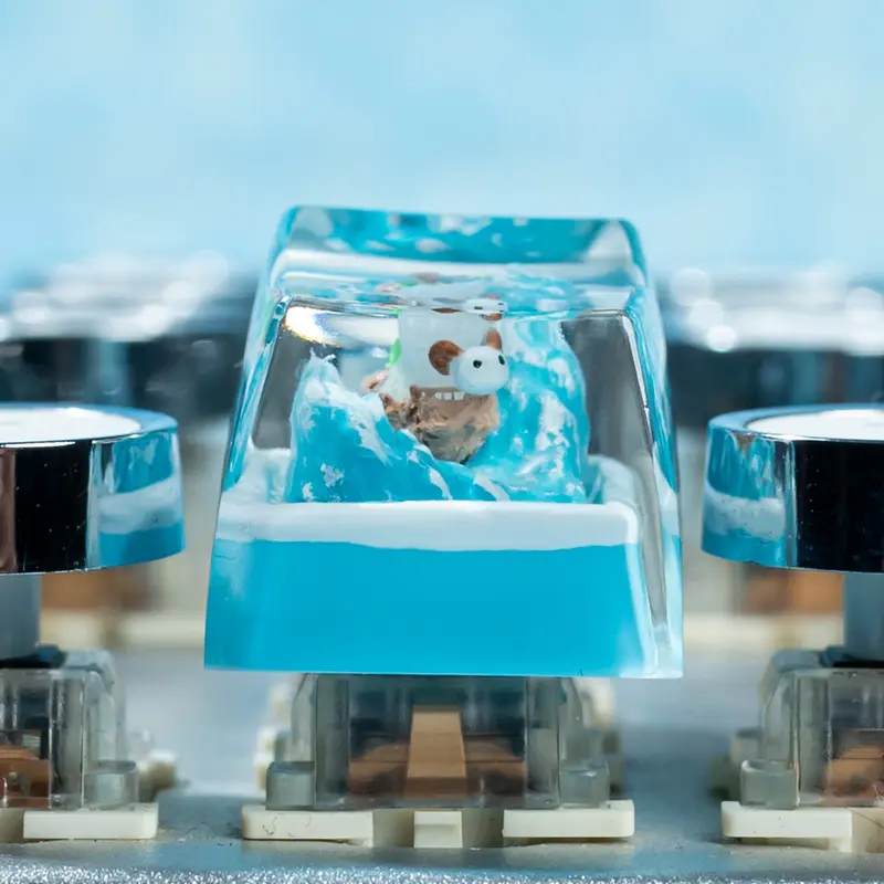 Handmade Epoxy Resin Keycap, Sheep Captain Keycap, Streamlined Design for Cherry Mx Keyboard, Perfect Gift for Birthday or Holiday