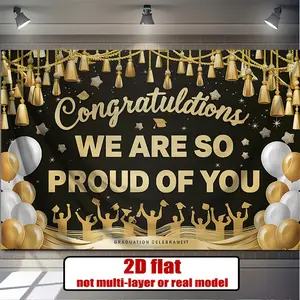 Graduation Celebration Backdrop Party Photo Backdrop Event Background Cloth Grad Tapestry Wall Hanging Photography Background Polyester Fiber Home Room Garden Party Ceremony Studio Decor Prop Wall