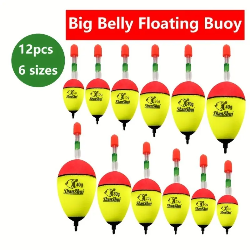 EVA Fishing Float, Large Buoyancy Big Body Float, Soft Foam Abalone Style Float with Light Stick Hole, Saltwater Freshwater Universal, Surf Casting Fishing Accessories