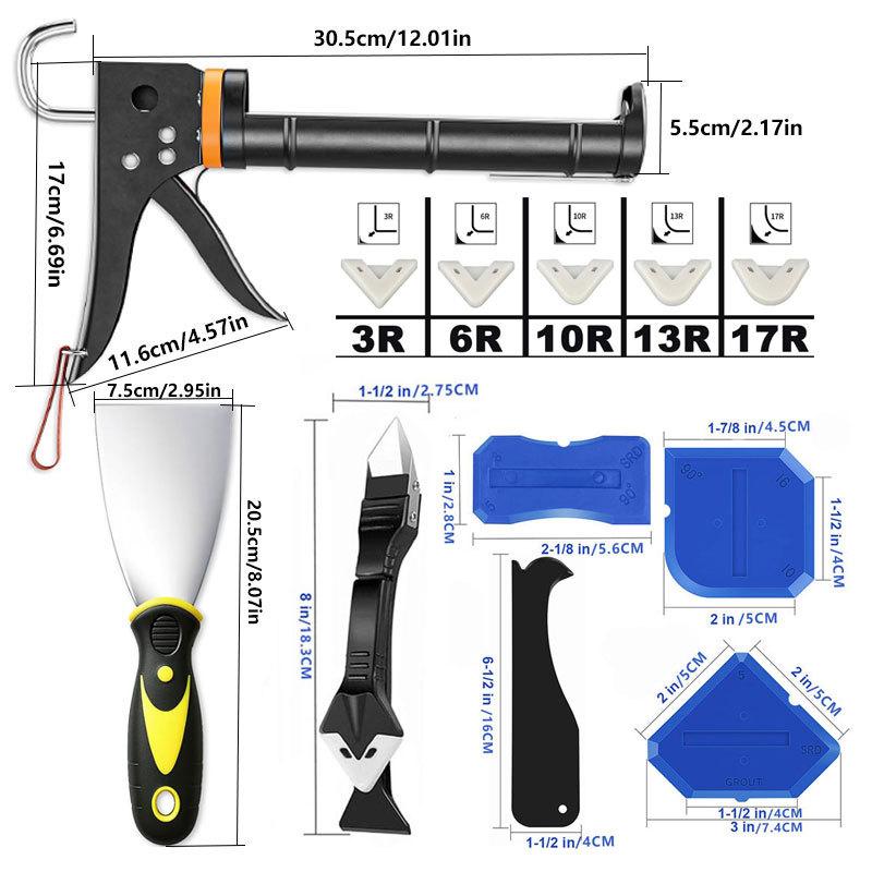 3-in-1 Silicone Caulk Remover Tool, Stainless Steel Head Glass Glue Scraper & Sealant Finisher, Caulk Removal Tool for Kitchen Bathroom Window Frame, DIY Home Repair 3-in-1 Silicone Caulk Remover Tool, Stainless Steel Head Glass Glue Scraper & Sealant Finisher, Caulk Removal Tool for Kitchen Bathroom Window Frame, DIY Home Repair