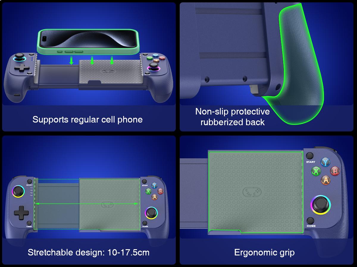 ESYWEN Mobile Game Controller for iphone/Android, Wireless Phone Controller with Phone Case Support, Gaming Controller Support PS Remote Play,Xbox Cloud,Steam Link,GeForce Now,MFi Apple Arcadeand Call of Duty, Roblox