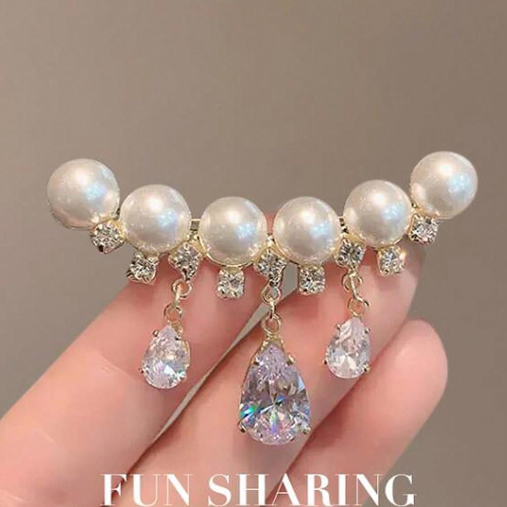 1 piece of high-end elegant faux pearl Bohemian style tassel brooch, delicate accessory for sweaters/suits, anti-revealing brooch for securing clothing, decorative brooch for women's dresses, clothing and bag accessory, backpack and school office decorati