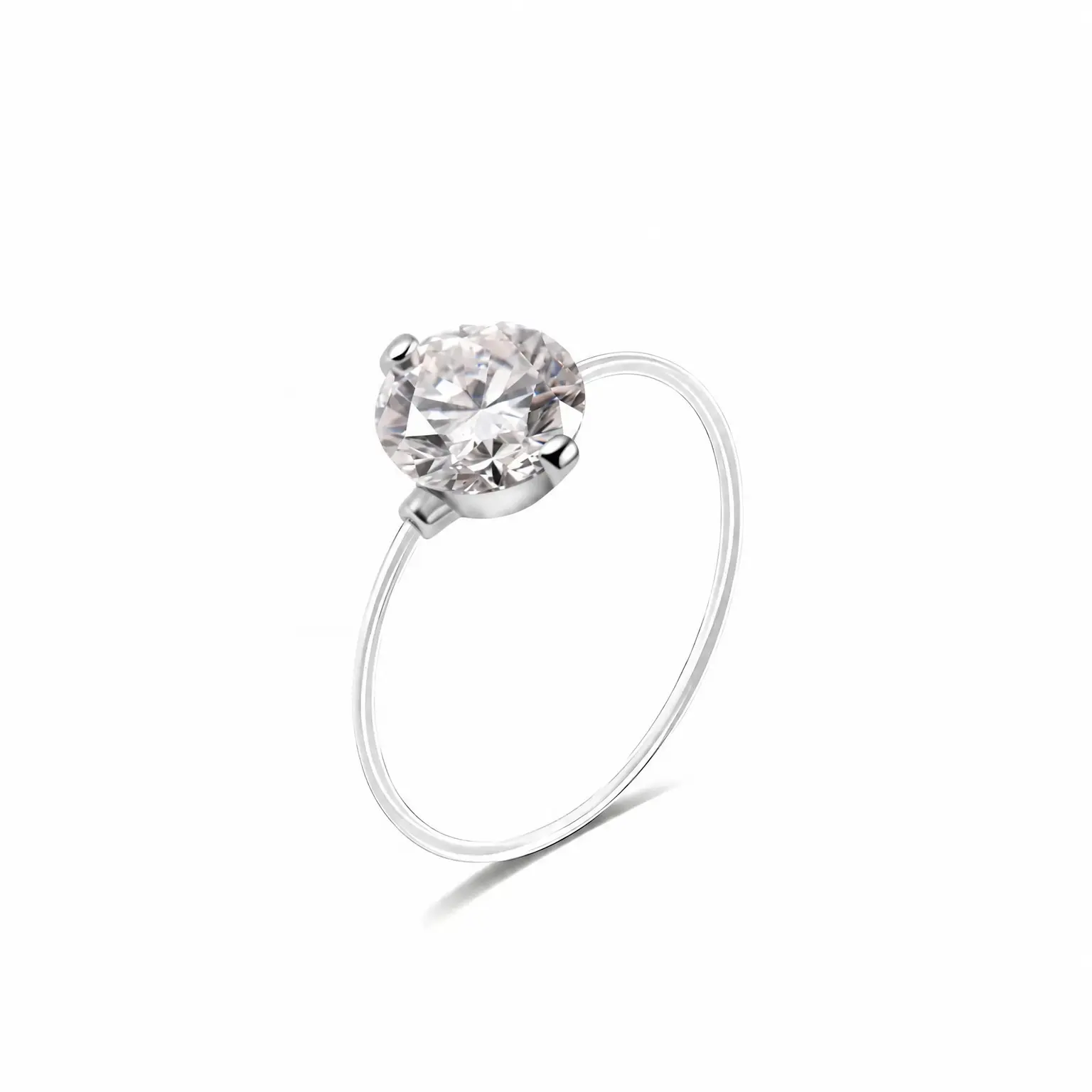 【New Invisible Ring】1-2ct Creative Floating Invisible Ring Luxury Transparent Mermaid Tear Ring Solitaire Prong Clear Thread Ring Band VVS Synthetic Moissanite S925 Ring Jewelry Perfect Birthday Dating Engagement Wedding Anniversary Christmas Gif