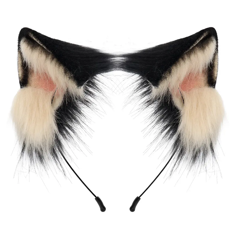 Plush Cartoon Cat Cosplay Accessory Set for Women, Black Ear Headband and Tail, 1-Size Polyester Costume for Parties, Women's Clothes, Clothes, Accessories, One Size