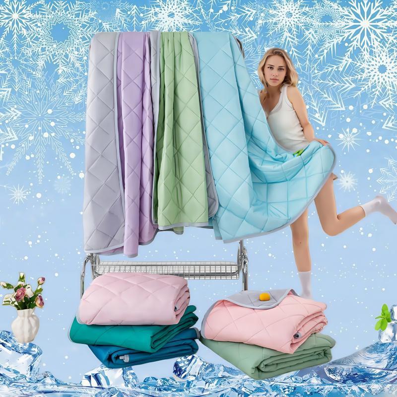 Solid Color Double Sided Cooling Blanket, 1 Count Soft Breathable Lightweight Blanket, Air Conditioning Blanket for Home Office Travel Dormitory Camping