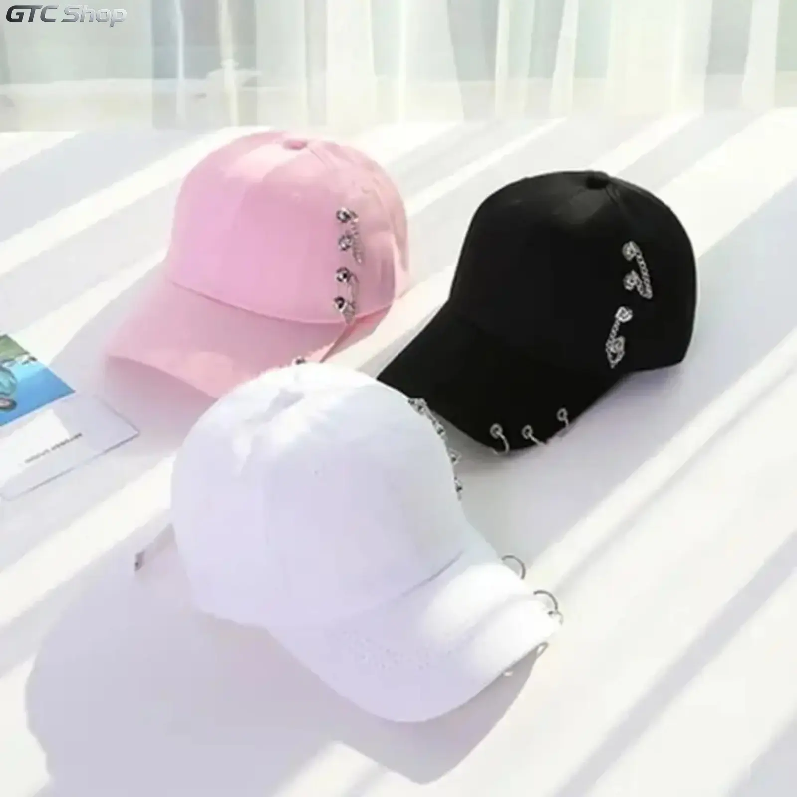 Unisex Solid Color Acrylic Snapback Baseball Cap, Classic Hip-Hop Hat with Rivets & Side Rings, Adjustable All-Season Casual Headwear, Trendy Outdoor Accessory for Street Styling Daily Walking & Women Men Outfit Matching