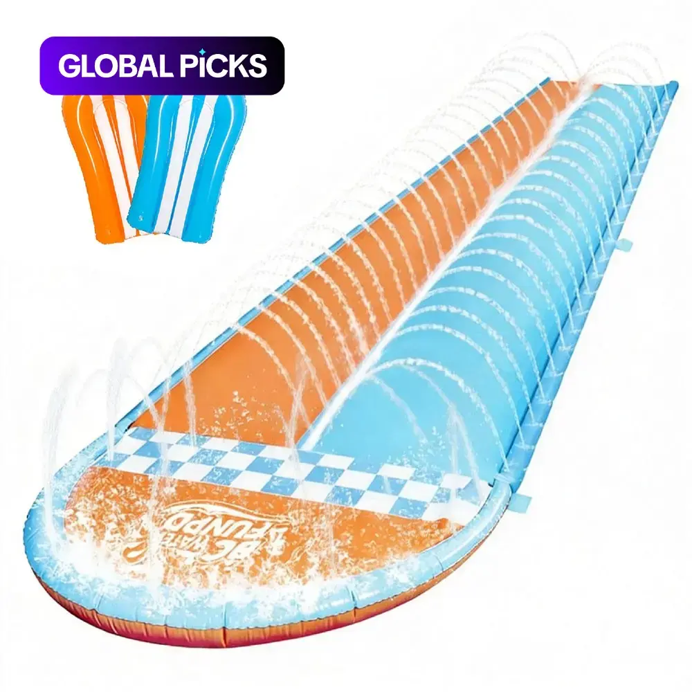 3pc Inflatable Water Slide and 2 Boogie Boards, Grass Toy, Water Toy, Summer Toy, Portable, Cool, Perfect Gift, Summer Essentials
