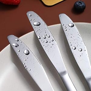 Dinner Knives Set Of 6, Stainless Steel Shiny Mirror Dinner Knife, Butter Knife Spreader Table Knives Sturdy And Dishwasher Safe Birthday
