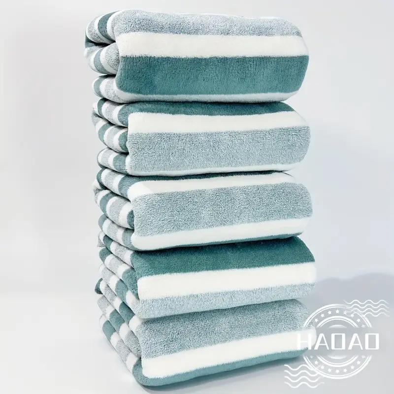 Striped Bath Towel Sets, Premium Bath Towels, 2/5/8/12 Pcs Washcloths Hand Towel and Bath Towels Soft Absorbent Microfiber Blanket Towel, Quick Drying Towel for Bathroom, Hotel, Salon, Spa, Gym, Home Goods