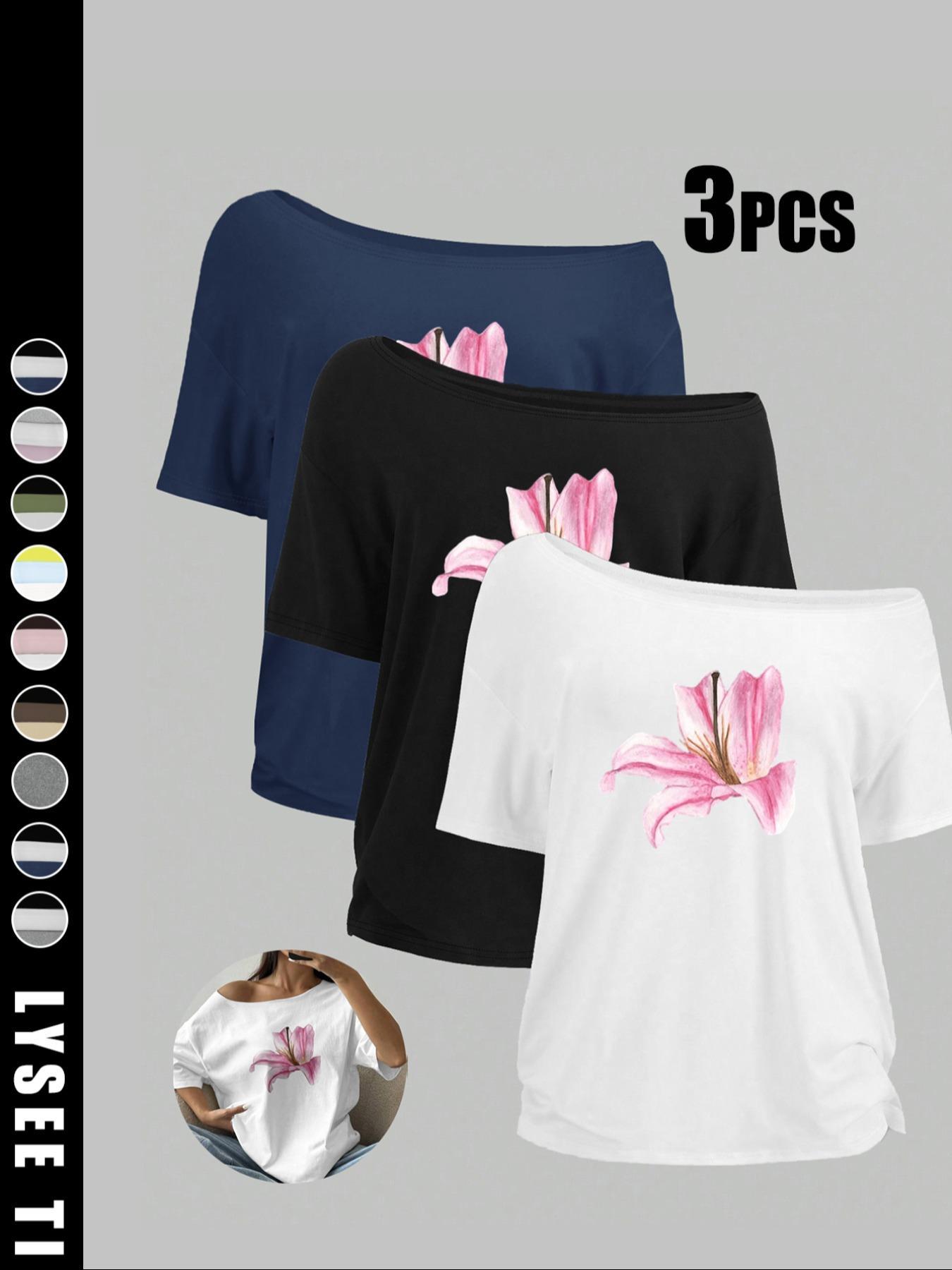 Women's Solid Color Tee, Casual Basic Short Sleeve T-shirt for Daily Wear, Ladies Clothes for All Seasons Women's Solid Color Tee, Casual Basic Short Sleeve T-shirt for Daily Wear, Ladies Clothes for All Seasons