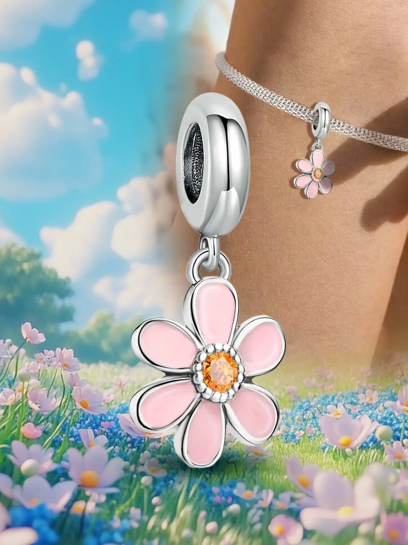 Cute Pink Tone Copper Plated Animal Doll and Butterfly Bead Charms with Sparkling CZ Accents Decorative Charm Lovely Charms for Daily Bracelet Stacking and Birthday Gifting Fashionable Charms Jewelry Accessories