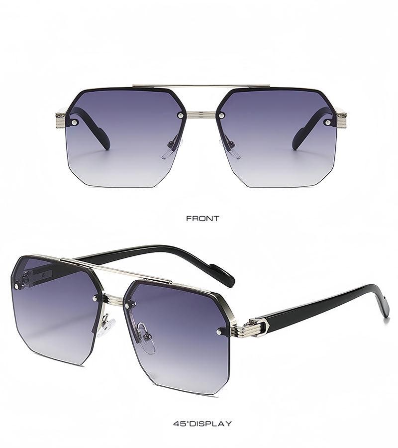 Large-face slimming high-end half-frame sunglasses for men, UV protection, new model for driving