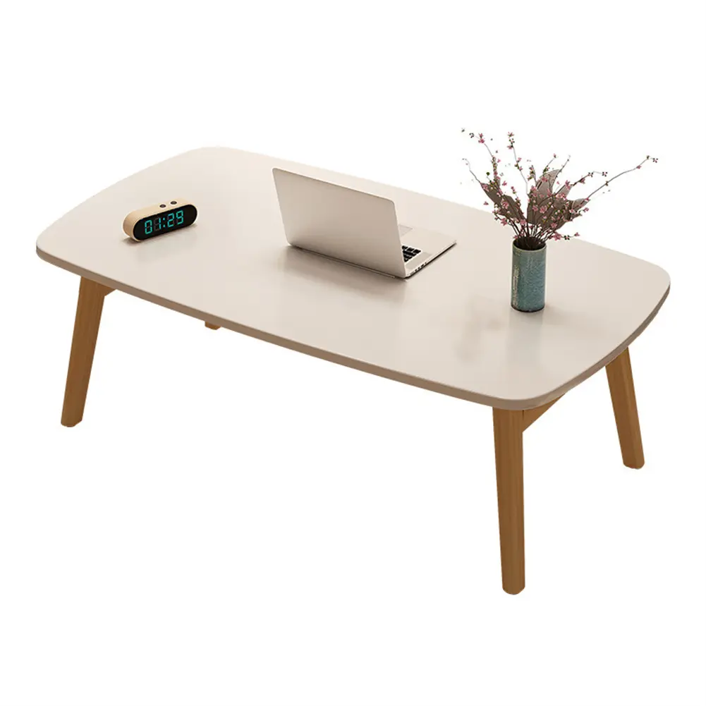 Space-Saving Collapsible Wooden Computer Desk, Modern Low Floor Office Table, Portable, Easy to Assemble, Ideal for Home Office, Bedroom, Living Room, Apartment, Dorm, Minimalist Design