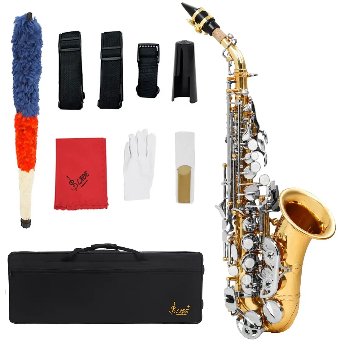 Slade S79 Alto Saxophone, B Flat Key, Brass Body, Floral Engraving, Shell Keys, Silver Keys, Includes Cloth Case