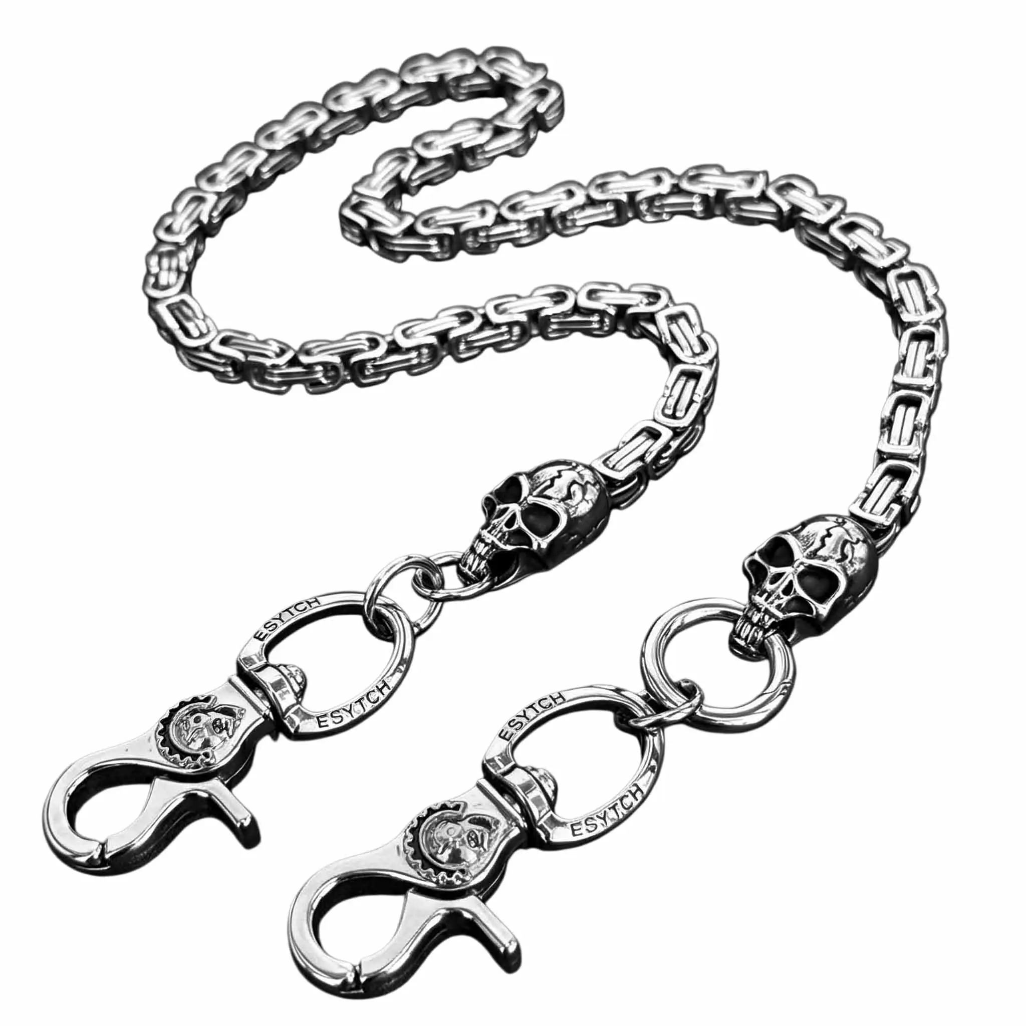 Heavy Skull Wallet Chain For Men, Stainless Steel Gothic Punk Jean Trouser Key Chain, Hip Hop Rock Waist Chain For Motorcycle Rider, Halloween Cosplay
