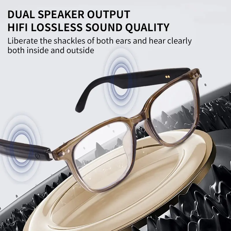 Koipsse Multifunctional Smart Glasses with Voice Assistant, Touch Control, Call Function, Remote Shutter, Microphone, Music Playback, Hands-Free Calling