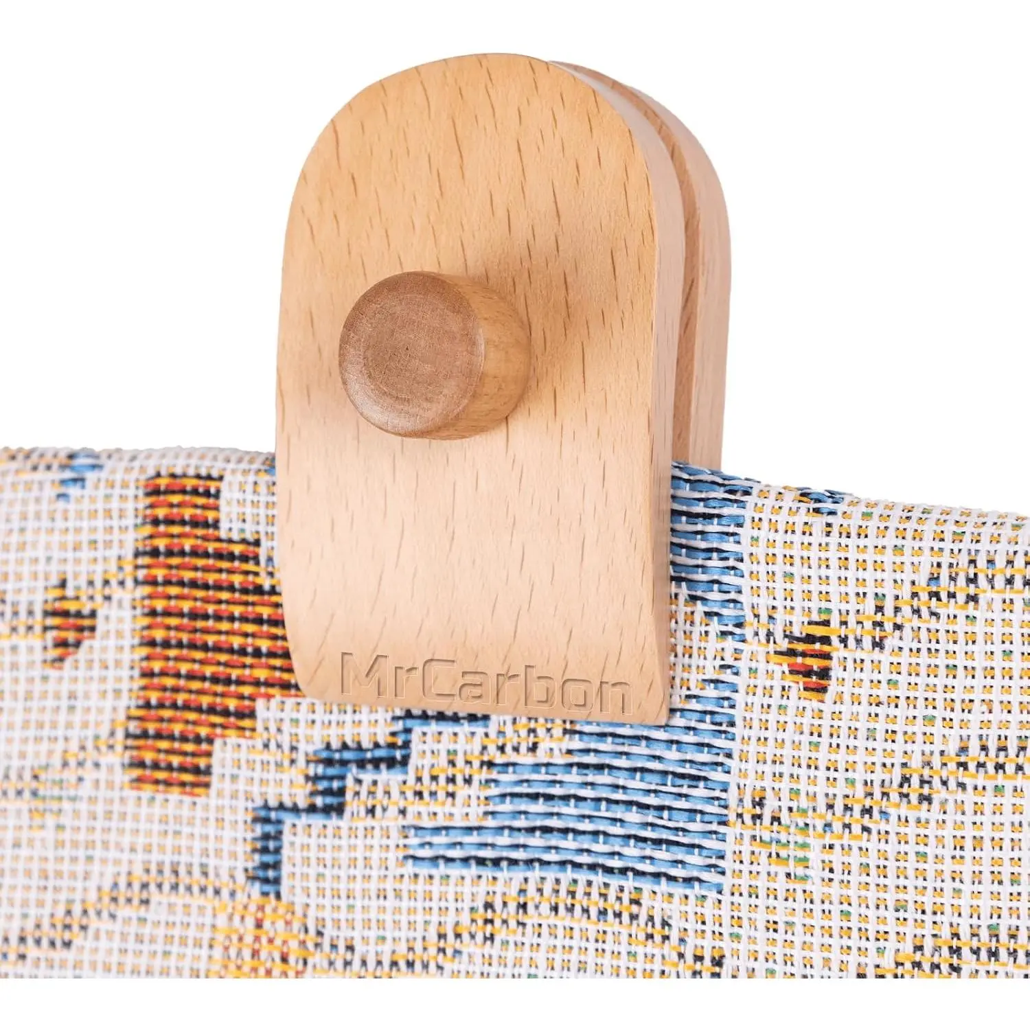 4 Large Wooden Quilt Hanger for Wall for Display – Adjustable Blanket & Rug Clips with Anti-Slip Serrated Grip, No-Drill Wall Mount Tapestry Clamps for Throws, Carpet, Textile Art (Natural Beech)