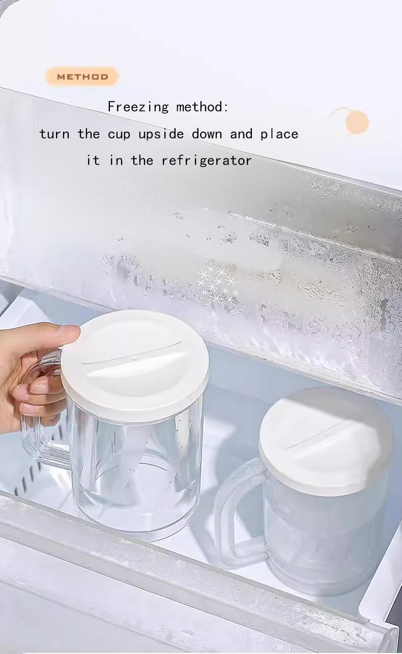 🎁 Frozen Double Wall Beer Glass| Handle Design, Perfect Summer Gift🧊