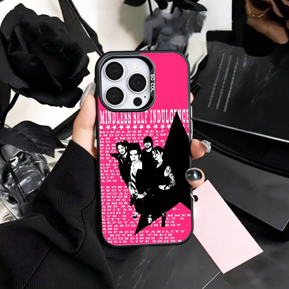 M-Mindless S-Self I-Indulgence Phone Case For iPhone17,16,15,14,13,12,11 Plus,Pro Max Colored Silver Plated Inside Cover