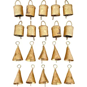 20 Small Rustic Metal Hanging Bells for Crafts, Vintage Jingle Bells for Crafting, Christmas Bells Decorations, Farmhouse Wreaths, Witch Bells, Holiday Garland DIY