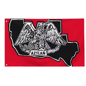 1pc flag, available in multiple sizes, flagpole not included, Aztlan Chicano Eagle Southwest US Flag with 2 rings, suitable for home/garden/outdoor/indoor use, various sizes available. Wall banner, poster banner, flag banner, sail banner, sign banner, hom