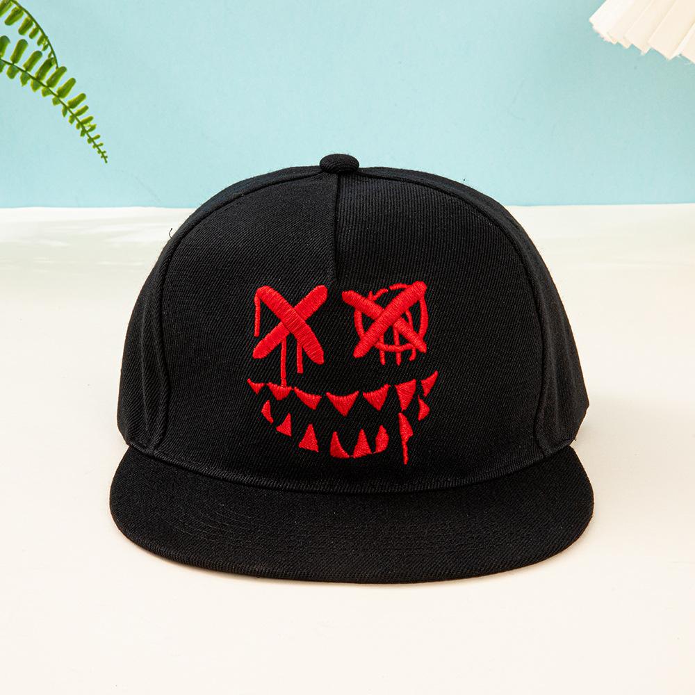 2026 New Cross-Border Hip Hop Flat Bill Baseball Cap Funny Halloween Pumpkin Ghost Devil Hat for Street Dance Outdoor