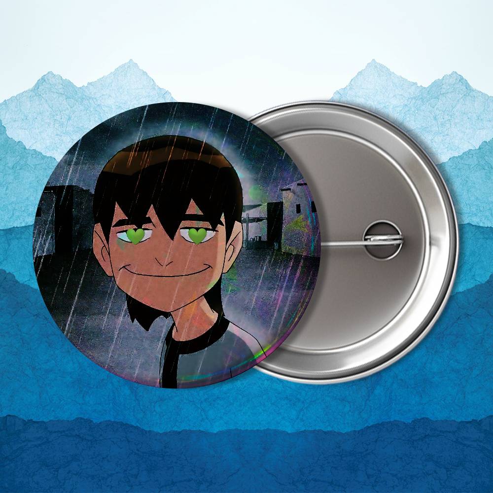 Art Alien Force B-Ben 10 Cool Round Exquisite Badge Brooches Creative Pins For Clothes Hat Backpack Gift Accessories