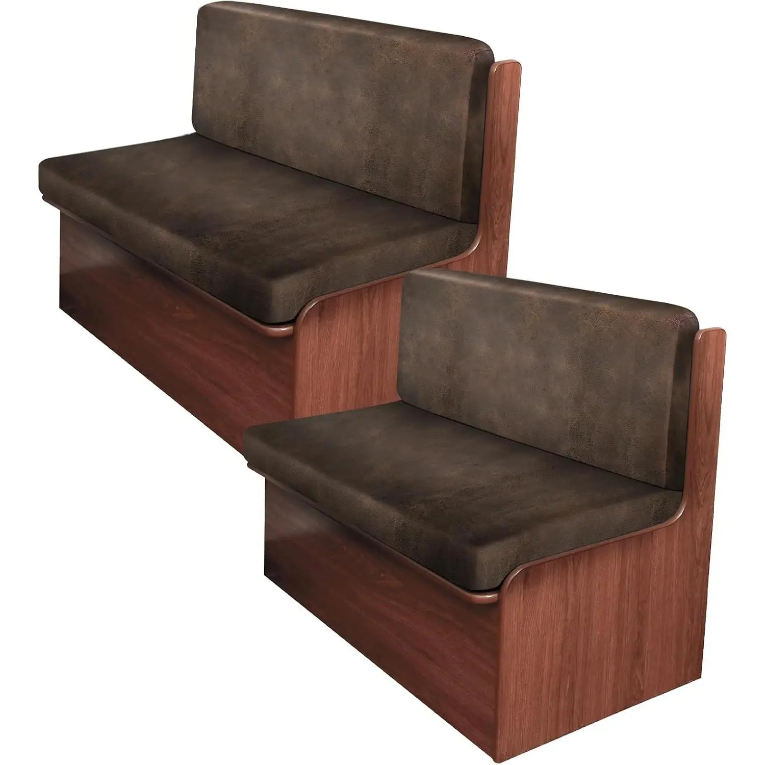Leather Look Washable Stretchable RV Camper Dinette Couch Booth Seat Cushion Covers, Brown, 2 SetsGift