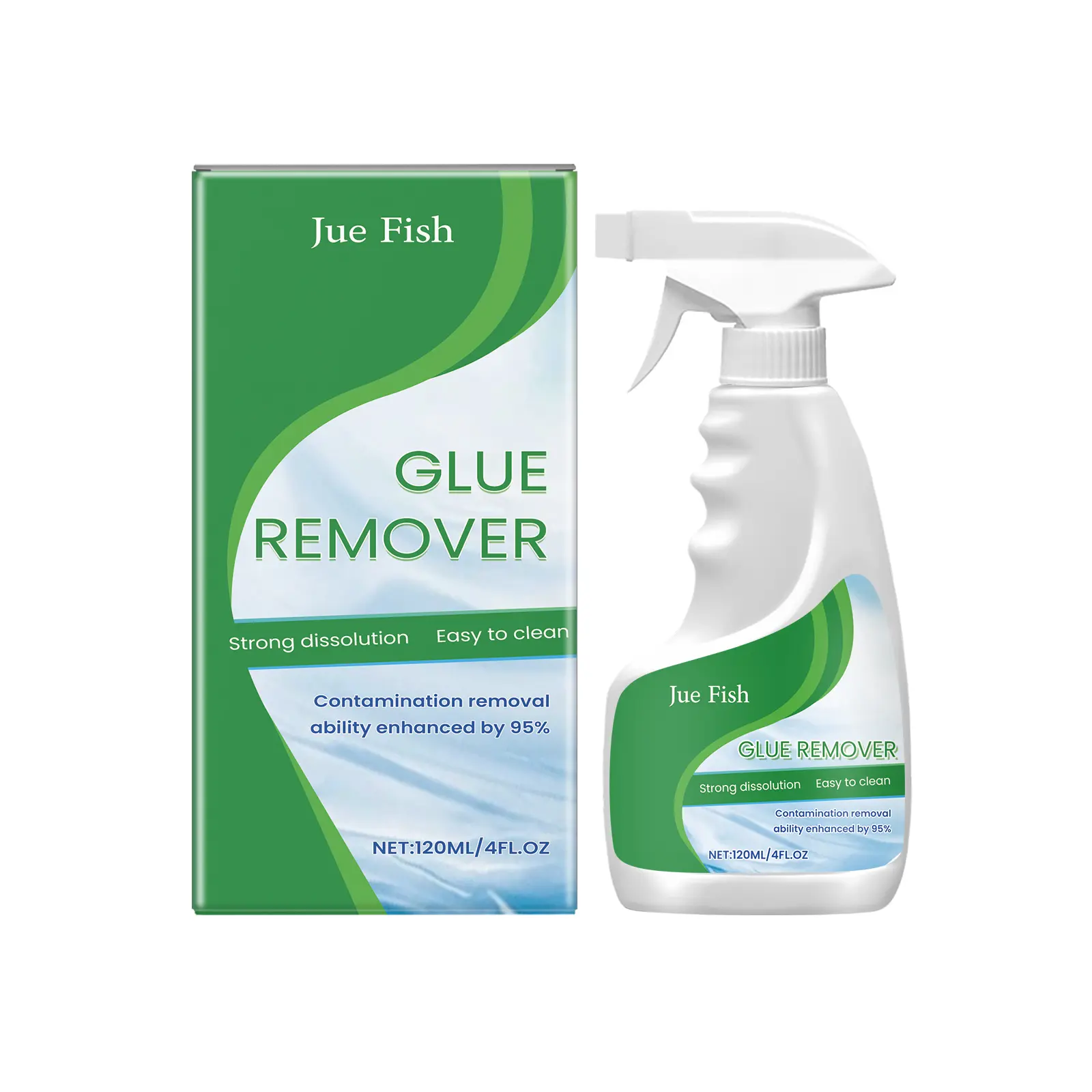 Jue-Fish Household Adhesive Remover Spray - All-Purpose Cleaner for Glue Removal, Portable Liquid Glass Cleaner for Glass Doors and Windows Residue Cleaning