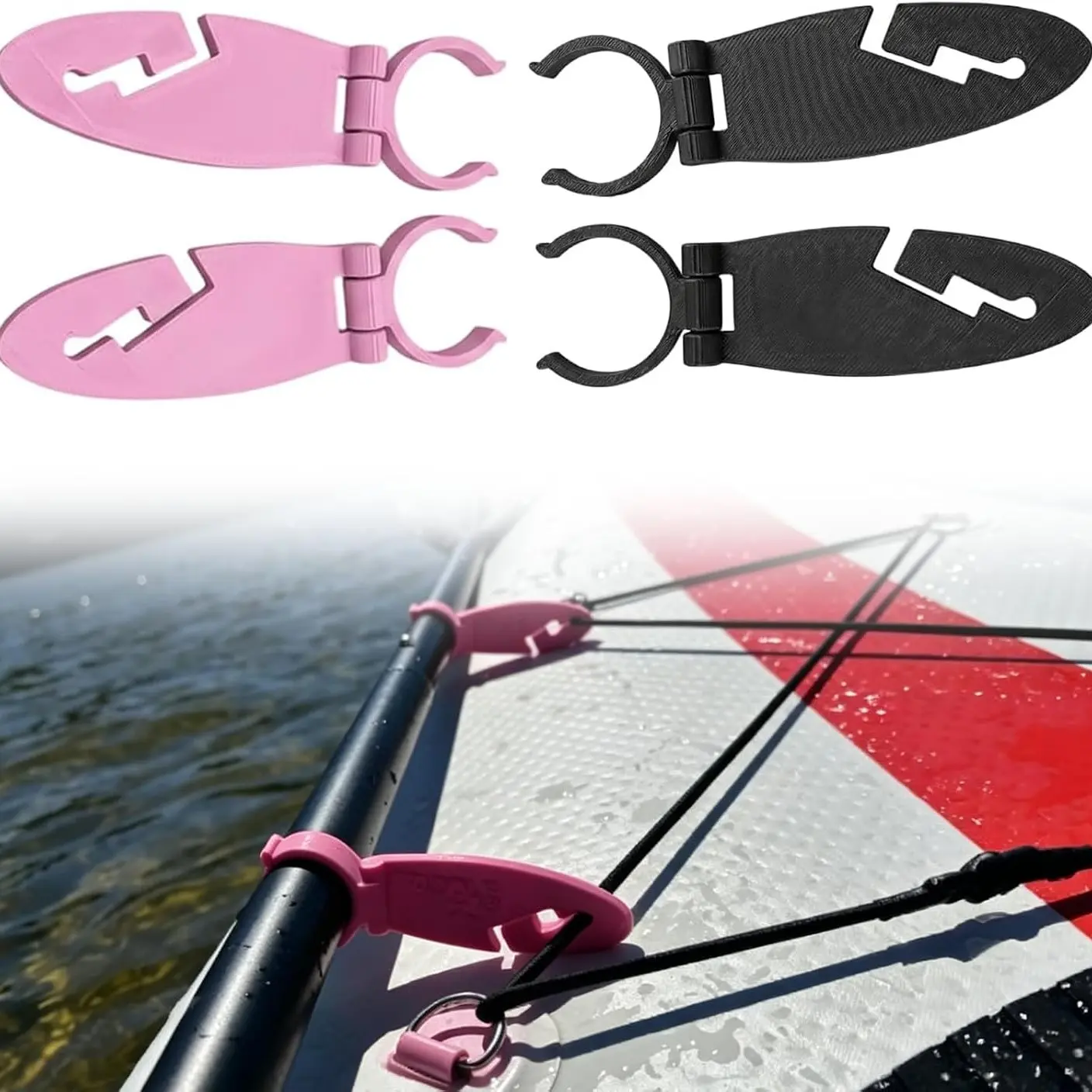 1Pair Paddle Board Paddle Holder, Kayak Paddle Board Clips, Paddle Board Accessories, Stable Paddle Holders for Kayaks, Secure Paddle Clips for Paddle Boards, Water Sports, Easy Installation