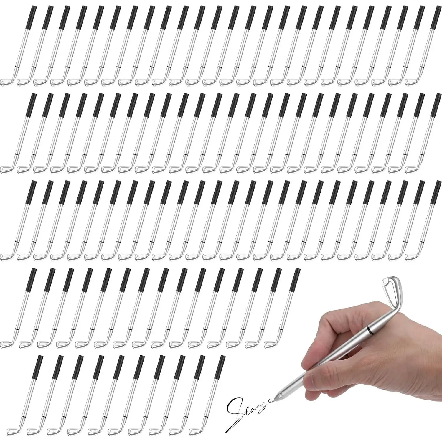 100 Pcs Mini Golf Club Ballpoint Pens 1.0 mm Bulk | Mini Golf Ballpoint Clubs Pen Ball Ergonomic Pen for School Office Souvenirs Funny Sports Golfing Club Props Party Favors